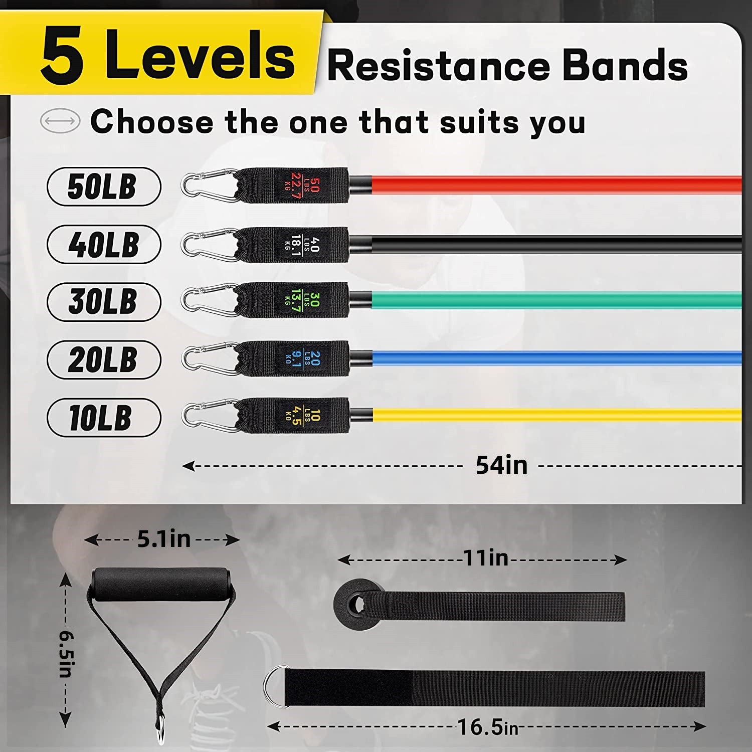 Resistance Bands Set with Handles Training at Home Bn-link