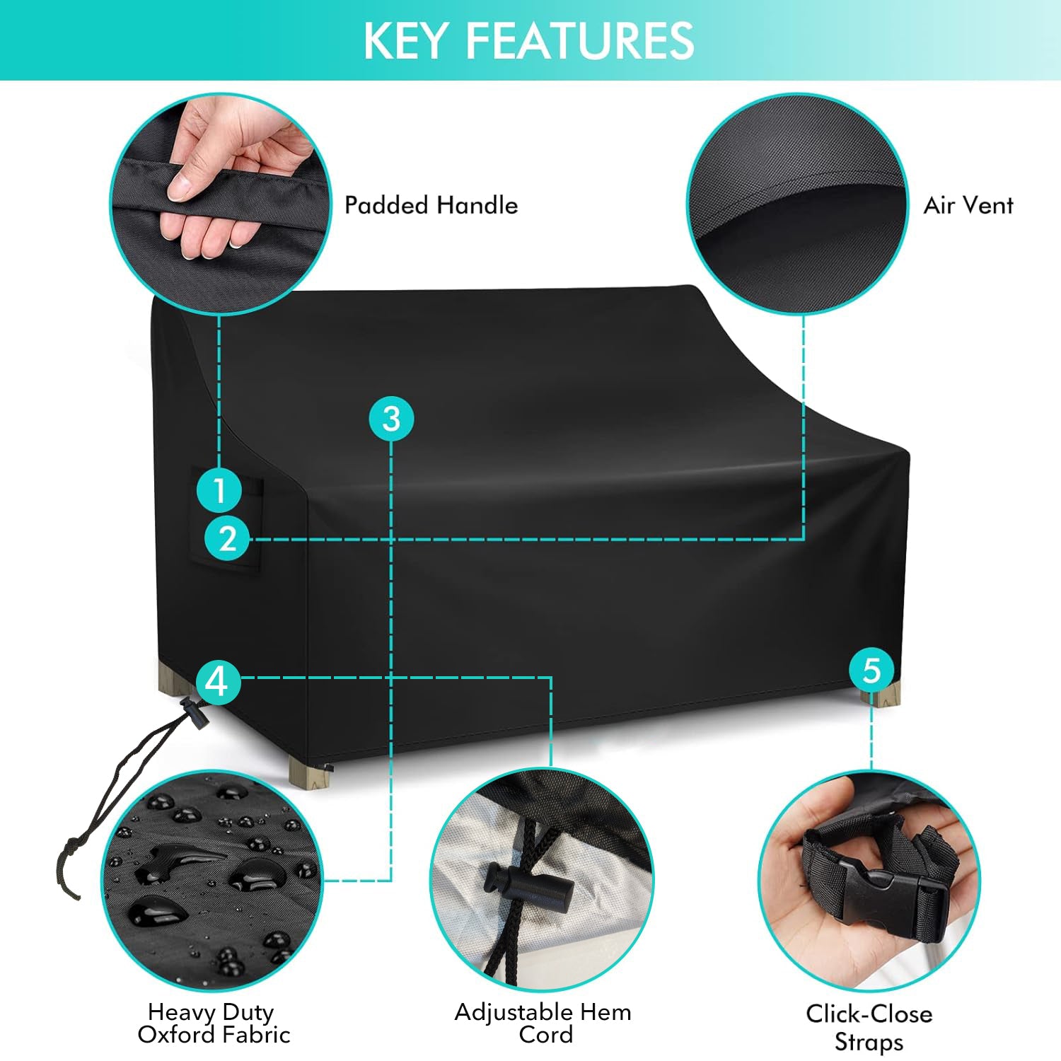 Outdoor Sofa Cover, 420D Waterproof Patio Furniture Covers, Heavy Duty Outdoor Couch Cover BN-LINK