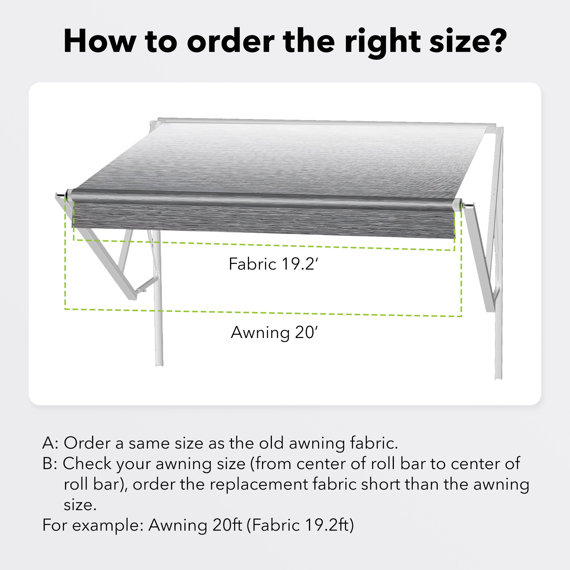 Camper Awning RV Fabric Replacement Heavy-Duty Vinyl Universal Outdoor Canopy for RV, Trailer, and Motorhome Awnings
