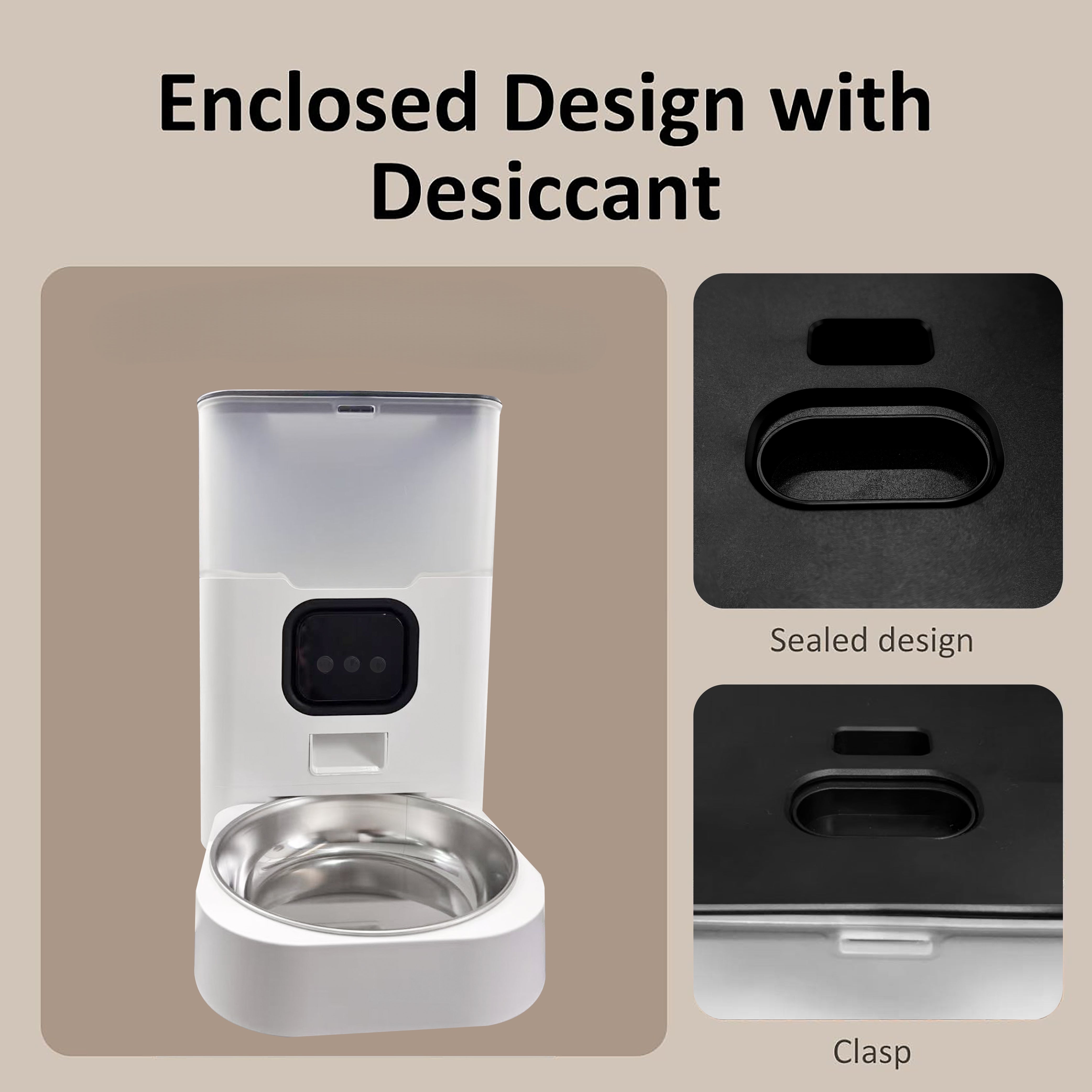 Automatic Cat Feeder 4L/6L WIFI, 2.4G WiFi Timed Cat Food Dispenser, 4L Automatic Cat Food Dispenser for Small Pets Indoor Bn-link