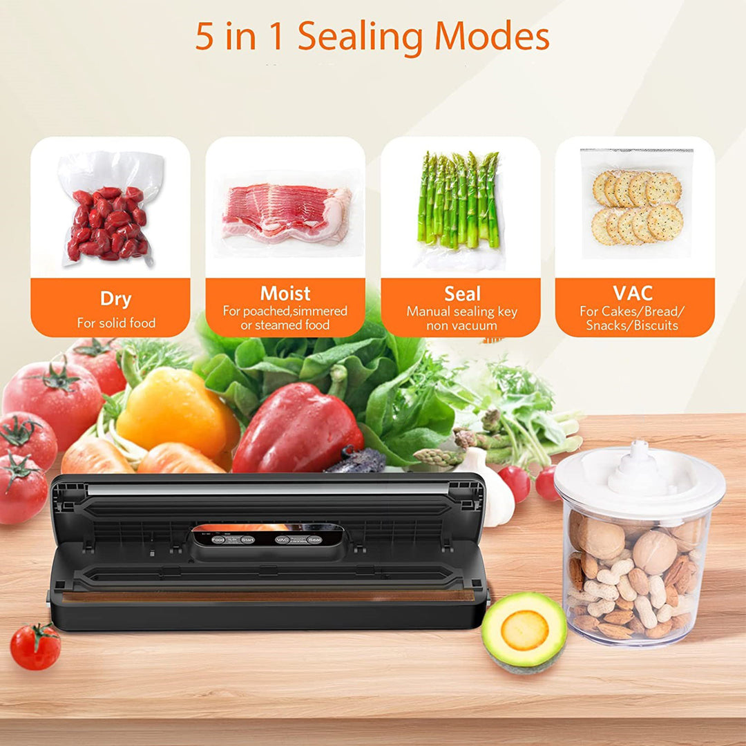 5-in-1 Food Sealer Machine Dry/Moist Vacuum Sealer Machine with 5 Vacuum Seal Bags Bn-link
