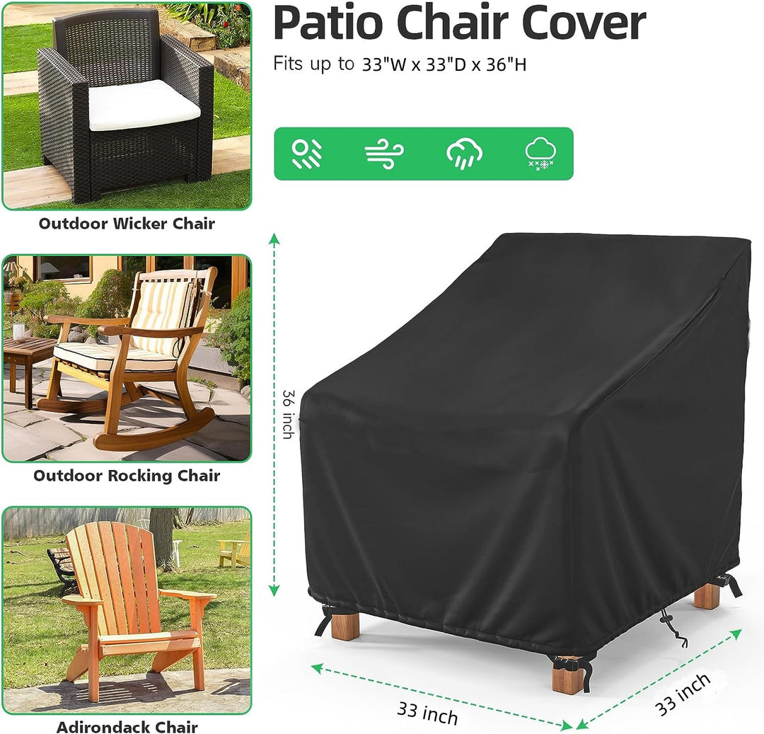 2 Pack Waterproof Outdoor Chair Covers Patio Furniture Covers 33W x 33D x 36H Inches Bn-link
