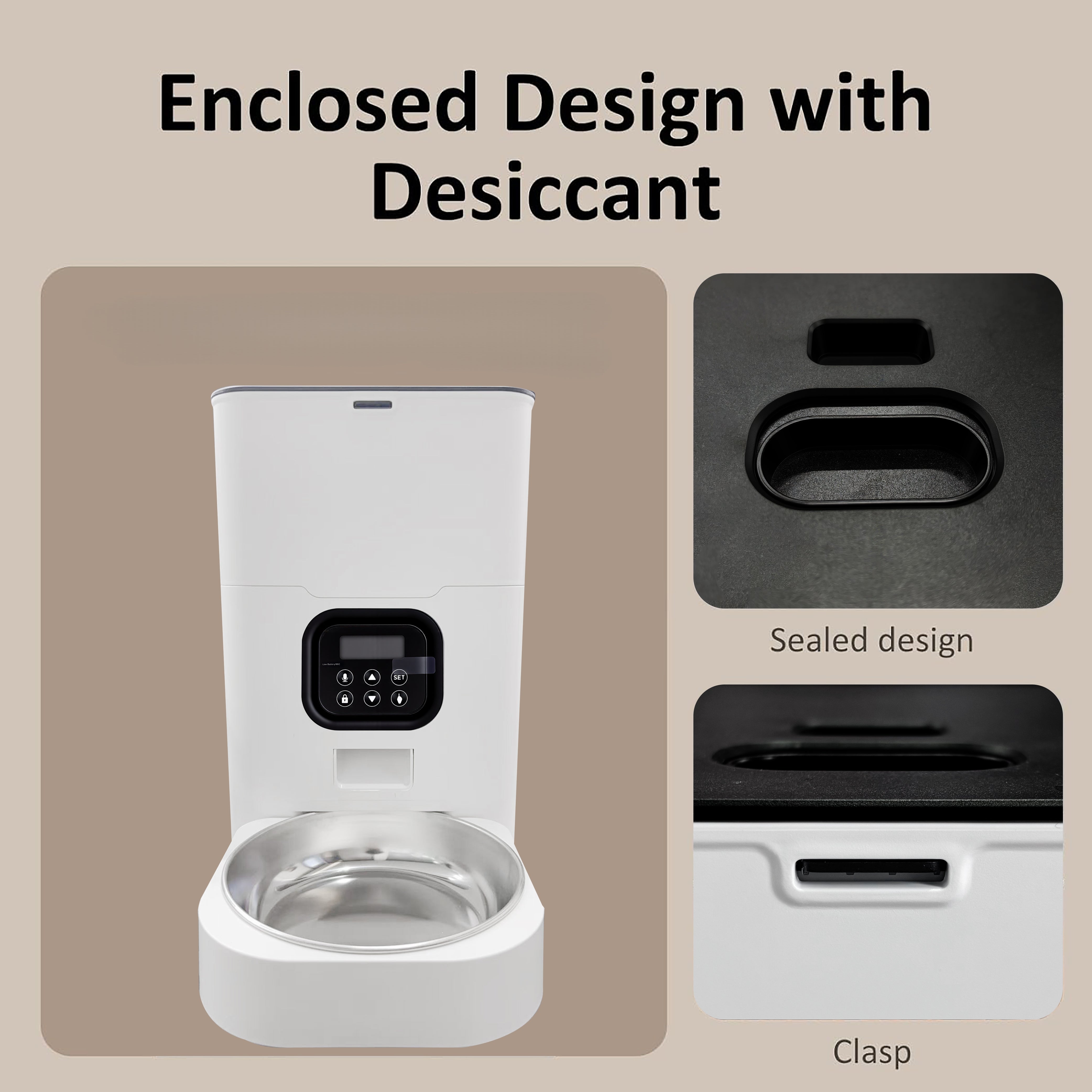 Automatic Cat Feeder 4L, Timed Cat Food Dispenser, 4L Automatic Cat Food Dispenser for Small Pets Indoor Bn-link