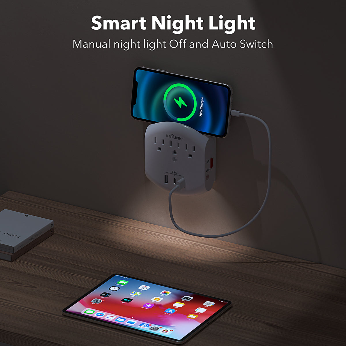 USB Wall Charger Surge Protector 5 Outlet Extender with 4 USB Charging USB Wall Charger Surge Protector 5 Outlet Extender with 4 USB Charging