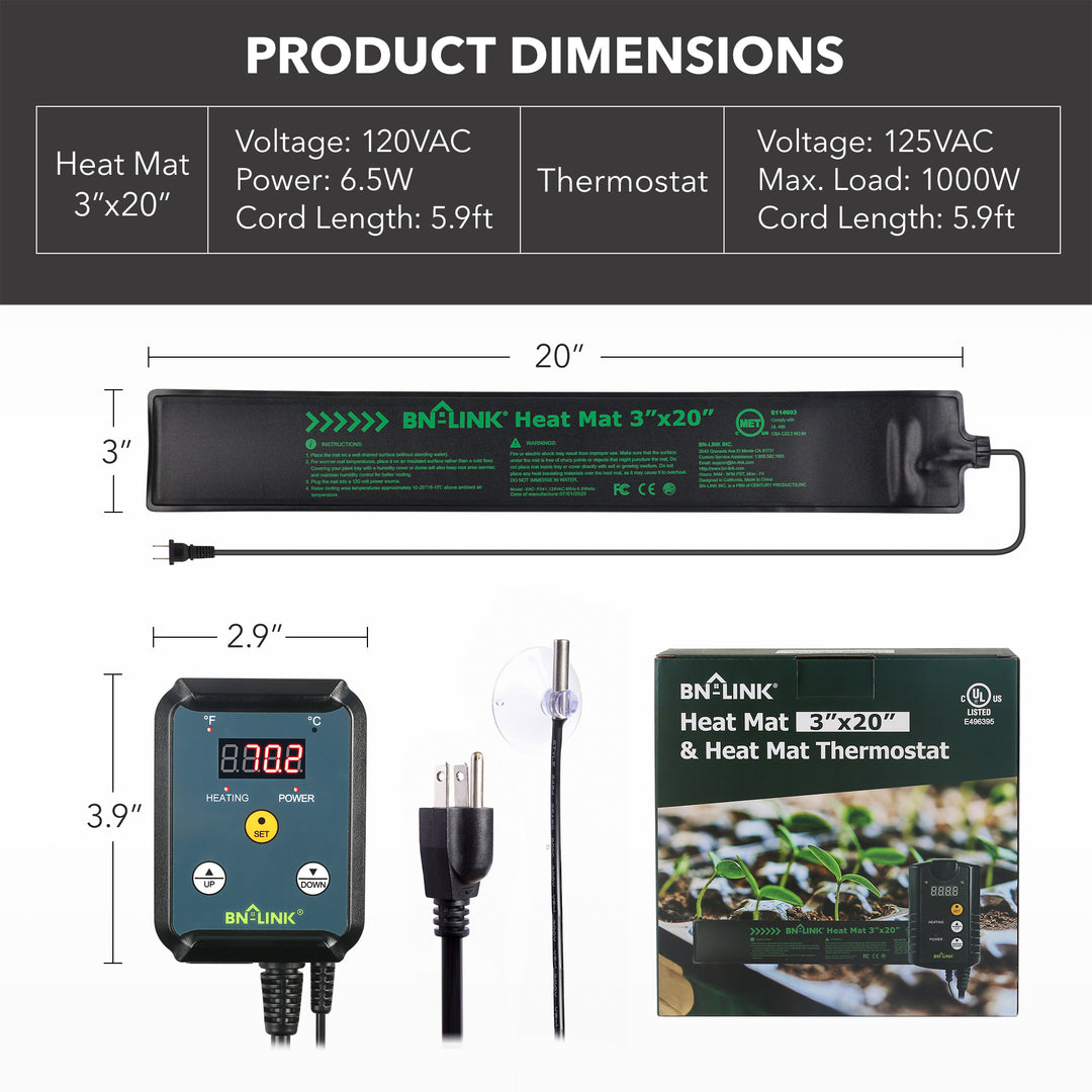 BN-LINK Digital Heat Mat Thermostat Controller for Seed