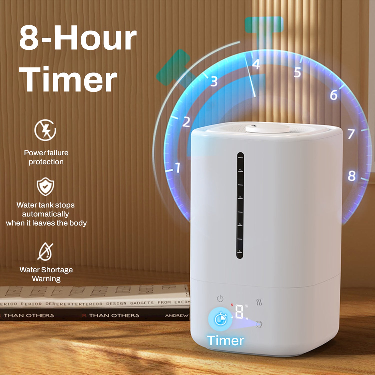Top Fill Humidifiers for Bedroom, Water Tank, 3 Modes, Timer & Oil Diffuser, Quiet Cool Mist Air Humidifier for Home Bn-link