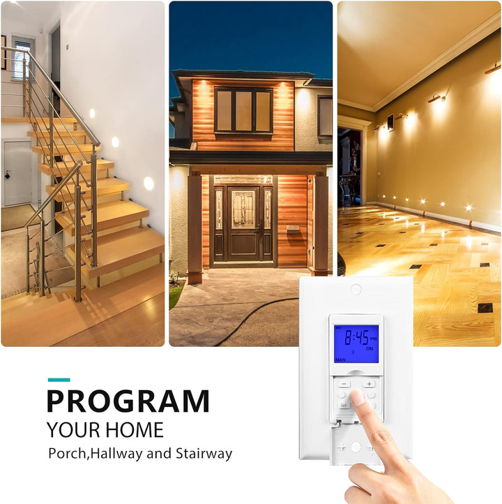 7 Day Programmable Astronomical InWall Timer Switch No Neutral Wire R BNLINK