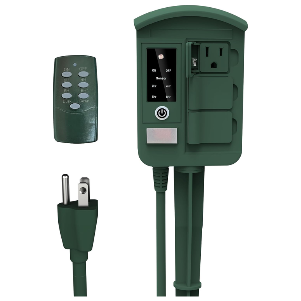 Outdoor Remote Control Outlet with Wireless Remote and Countdown Timer,  Weatherproof Light Timer Plug-in Switch - UL Listed - Bed Bath & Beyond -  30023344