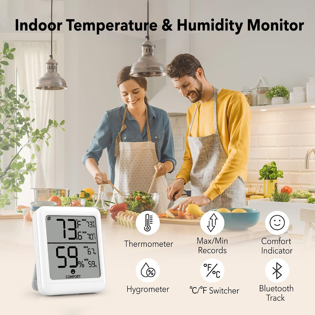 Smart Bluetooth Hygrometer Thermometer DigitalTemperature Humidity Monitors BN-LINK 2 Pieces