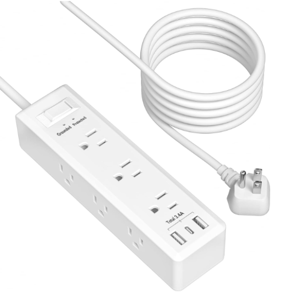 Surge Protector Power Strip with 9 Outlets 2 USB-A 1 USB-C 3-Side Outlet - BN-LINK