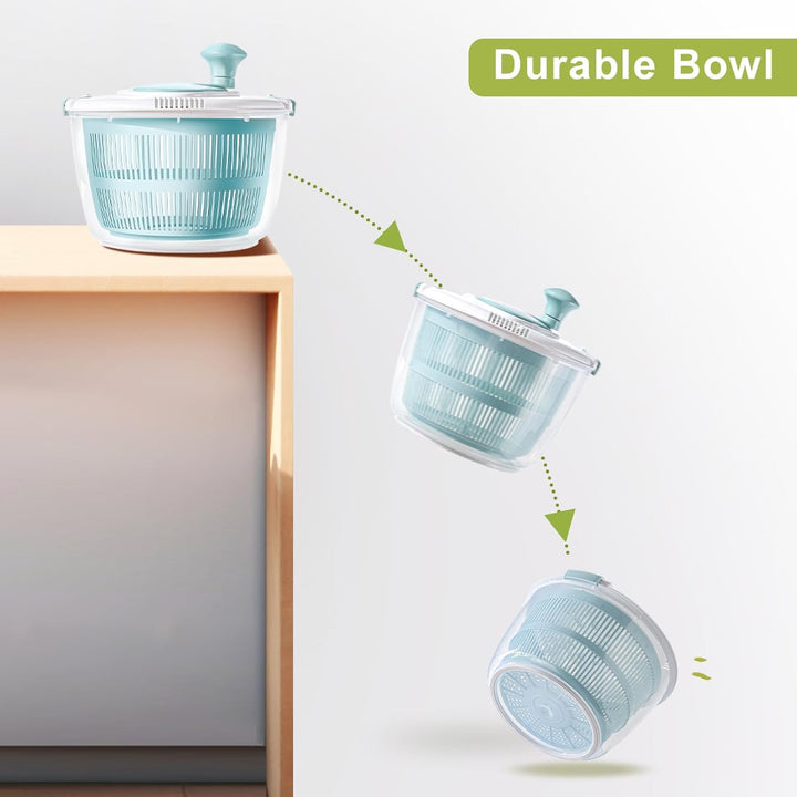 4.8 Quart Durable Multi-Use Lettuce and Fruit Washer Spinner& Dryer Salad Spinner Bn-link - BN-LINK