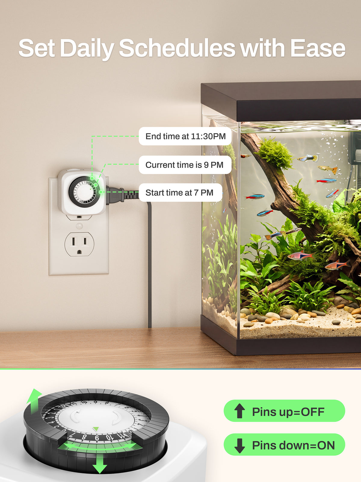 Mini Indoor 24-Hour Mechanical Outlet Timer BN-LINK - BN-LINK