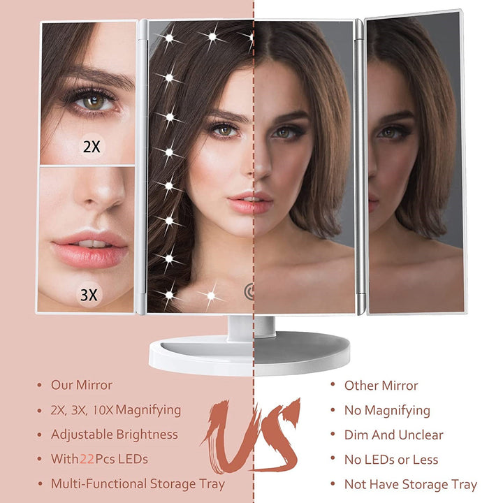 Led Lights 10x Magnifying Touch Control Makeup Mirror Bn-link