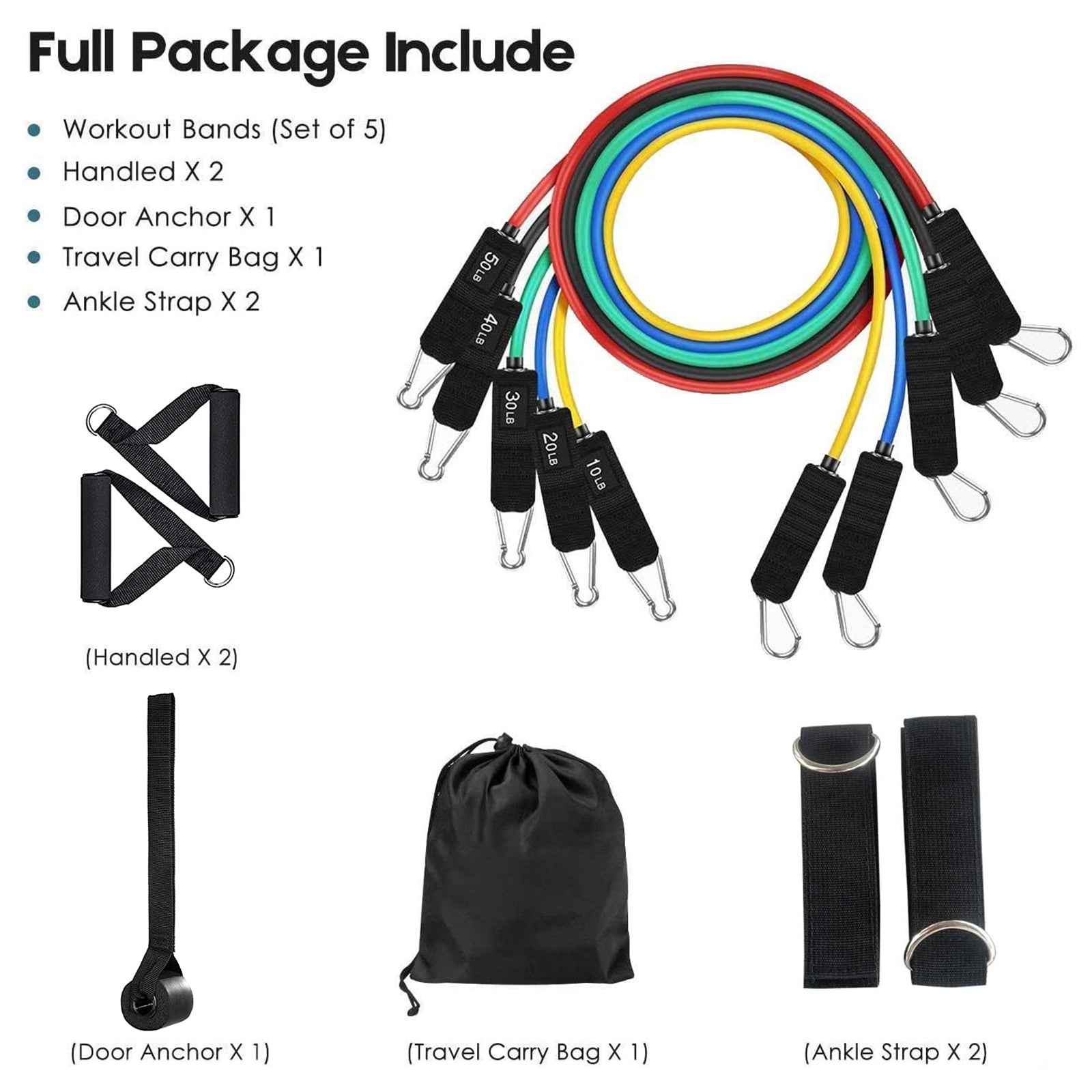 Resistance Bands Set with Handles Training at Home Bn-link