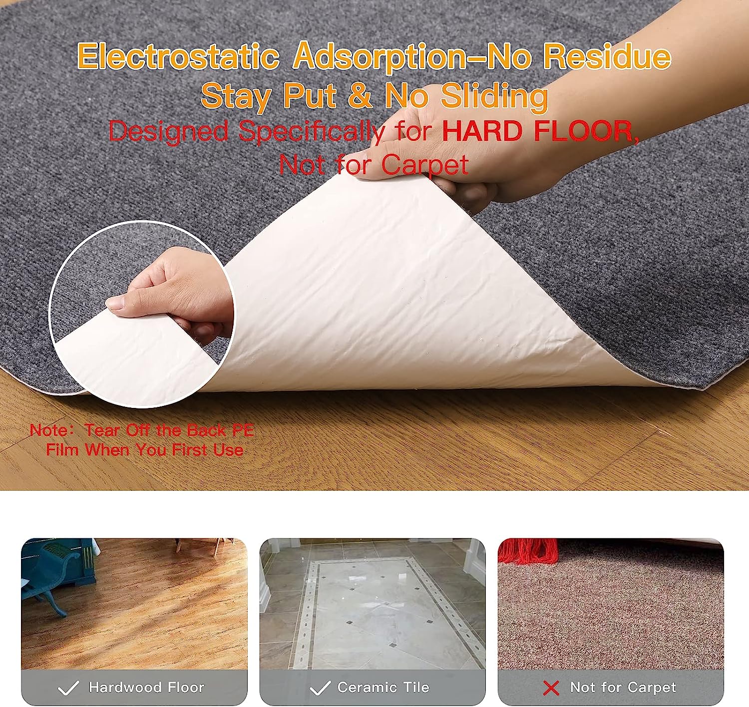 55"x35" Chair Mat Multi-Purpose Low-Pile Hardwood Floor Protector Bn-link - BN-LINK