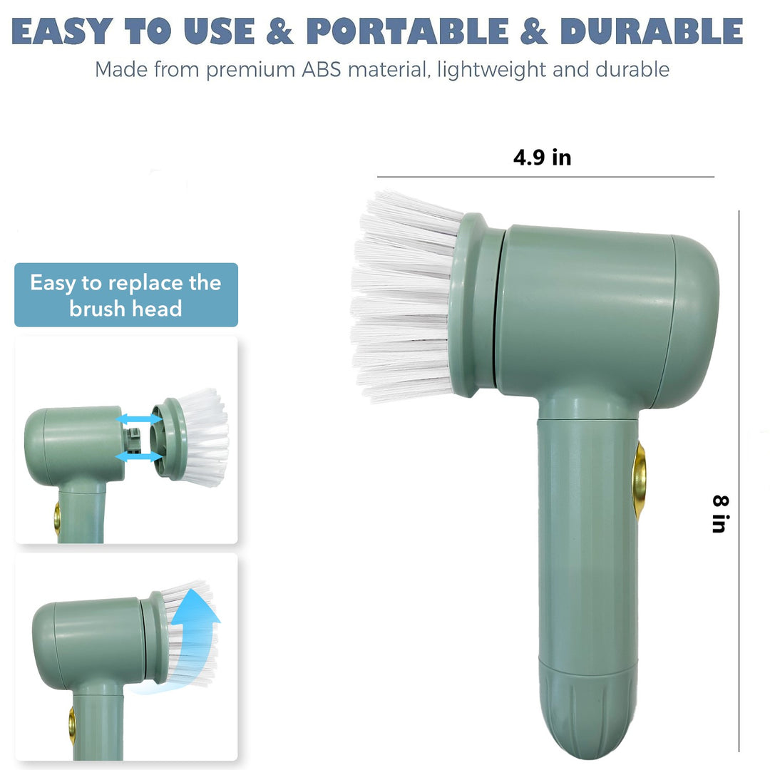 Rechargeable Cordless Electric Spin Cleaning Brush Scrubber with Replaceable Brush Head Bn-link
