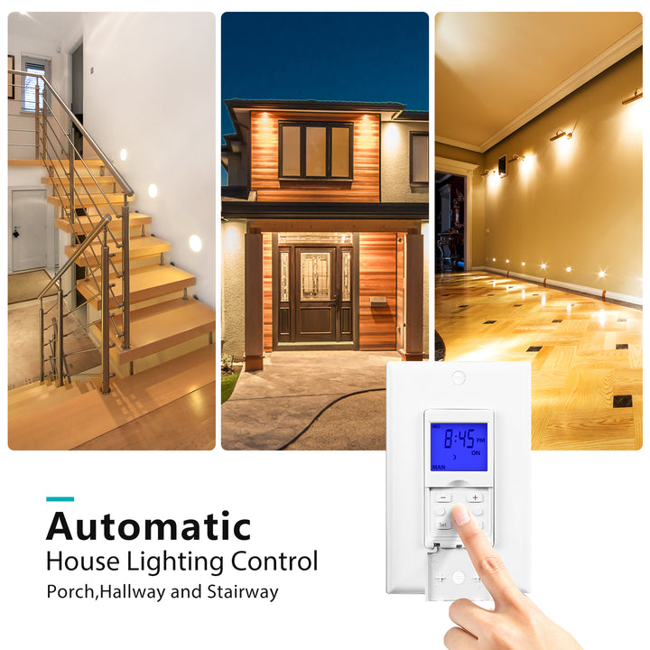 7 Day Programmable Astronomical inWall Timer Switch Neutral Wire Requ