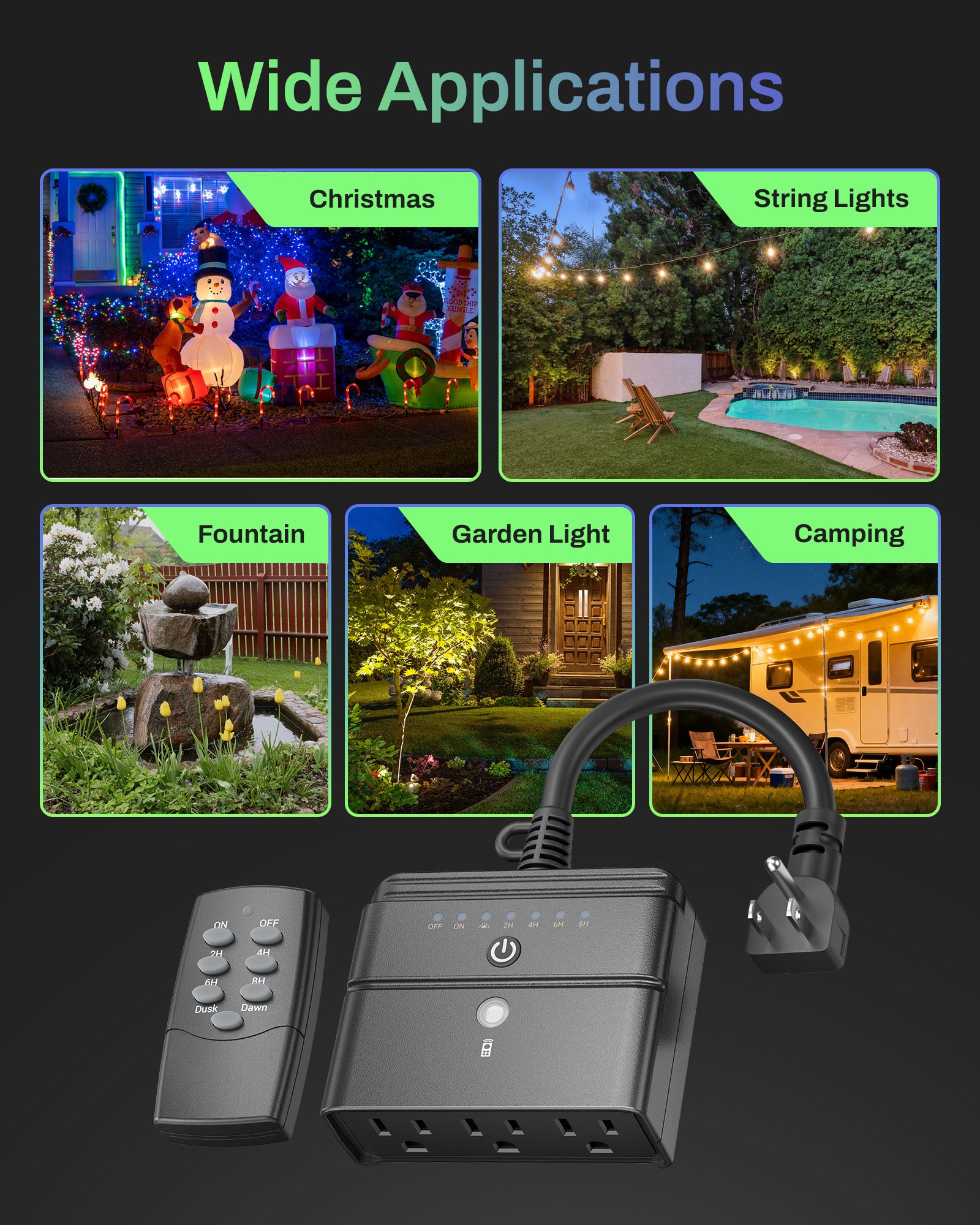 Outdoor Remote Photoelectric Countdown Timer Photocell Light Sensor BN-LINK