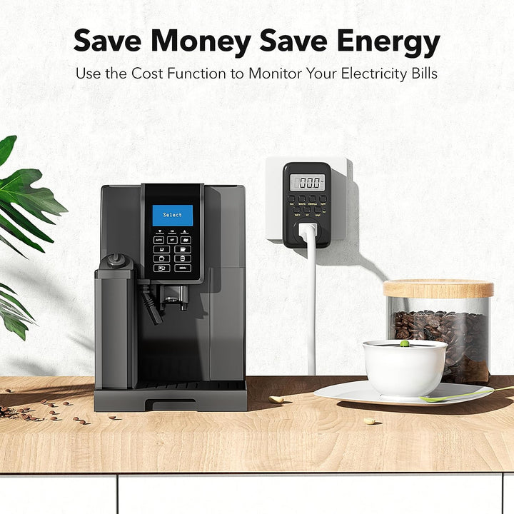 Digital Energy Meter Voltage Amps Electricity Usage Monitor Wall Socket LCD Display Bn-link - BN-LINK