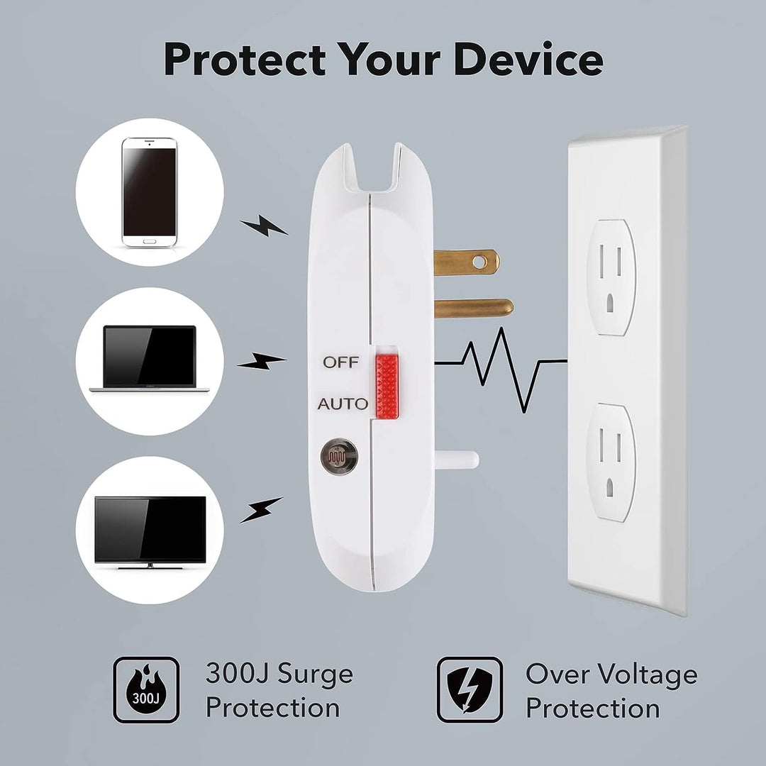 2 PACK Surge Protector Multi Wall Plug Outlet Splitter Extender 3