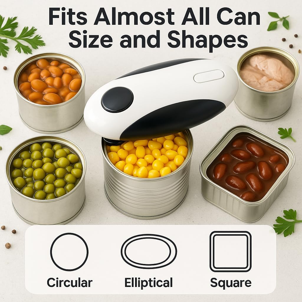 Rechargeable Electric Can Opener, One Touch Automatic Can Opener for Kitchen and Seniors with Arthritis, Smooth Edge & Handsfree, Ultra-Compact Opener Fits All Can Sizes Bn-link