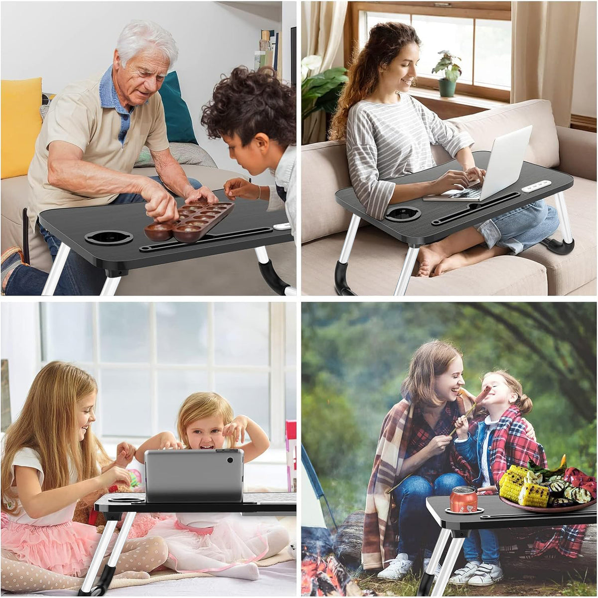 Foldable Laptop Desk Reading and Writing Holder with Drawer for Bed Co