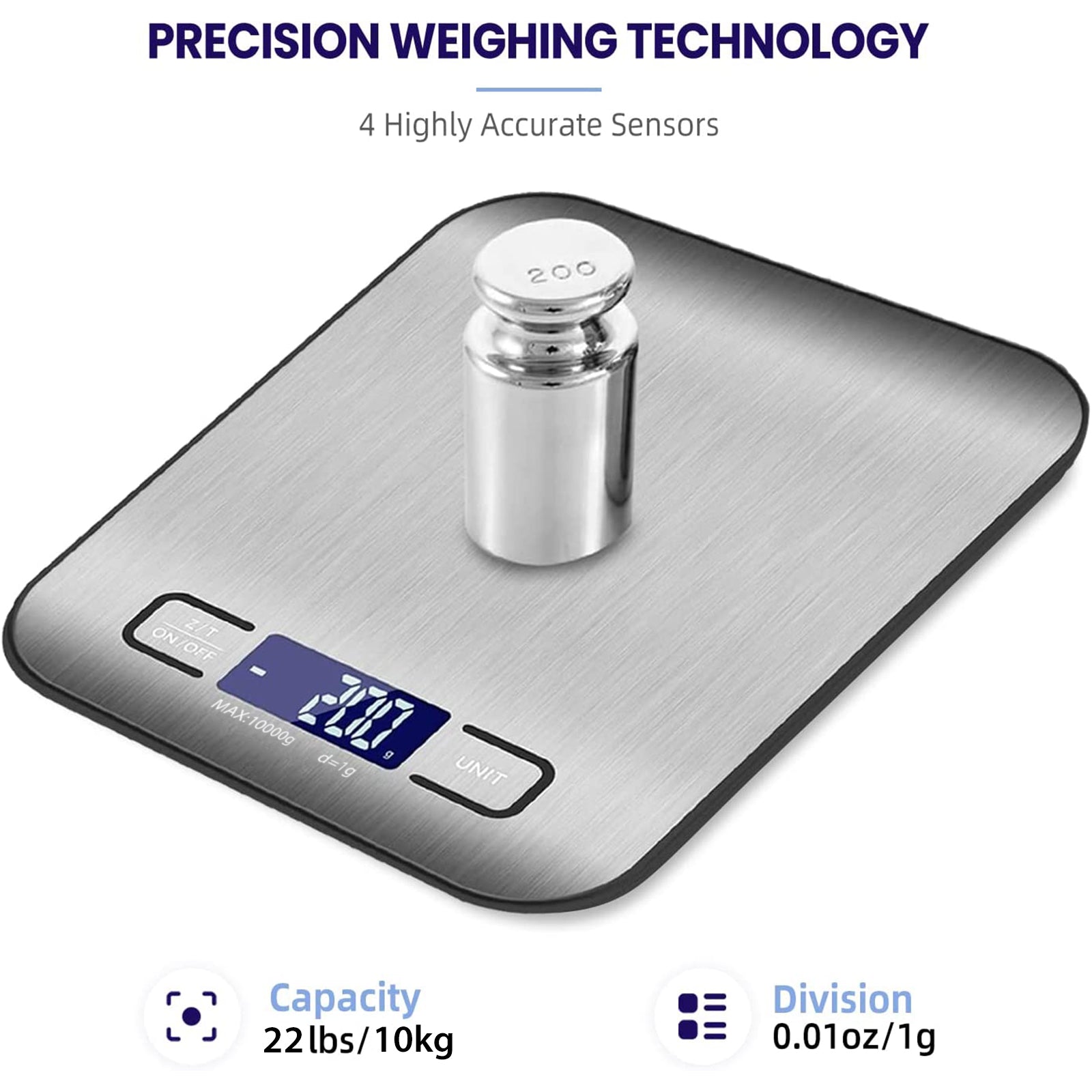 Digital Food Scale 22lb Kitchen Scales Grams and Ounces for Weight Loss Bn-link - BN-LINK