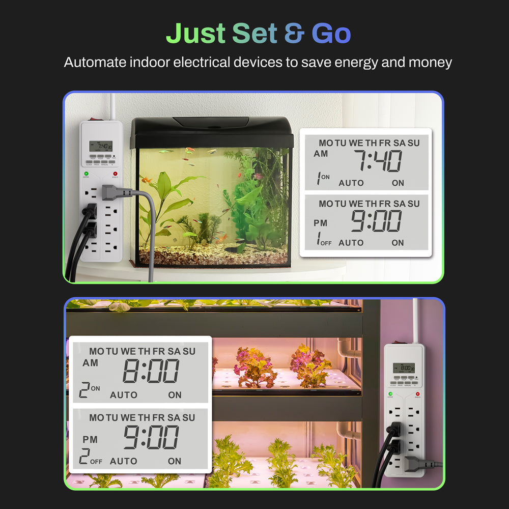 8 Outlet Strip Surge Protector with 7-Day Digital Timer BN-LINK