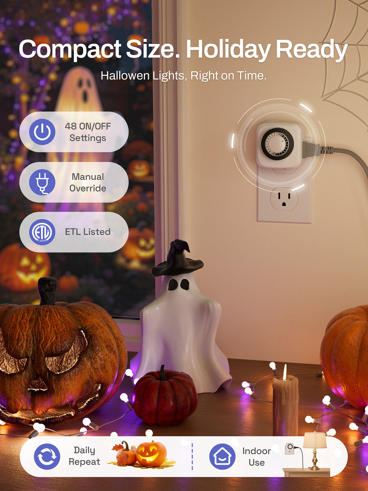 Mini Indoor 24-Hour Mechanical Outlet Timer BN-LINK - BN-LINK
