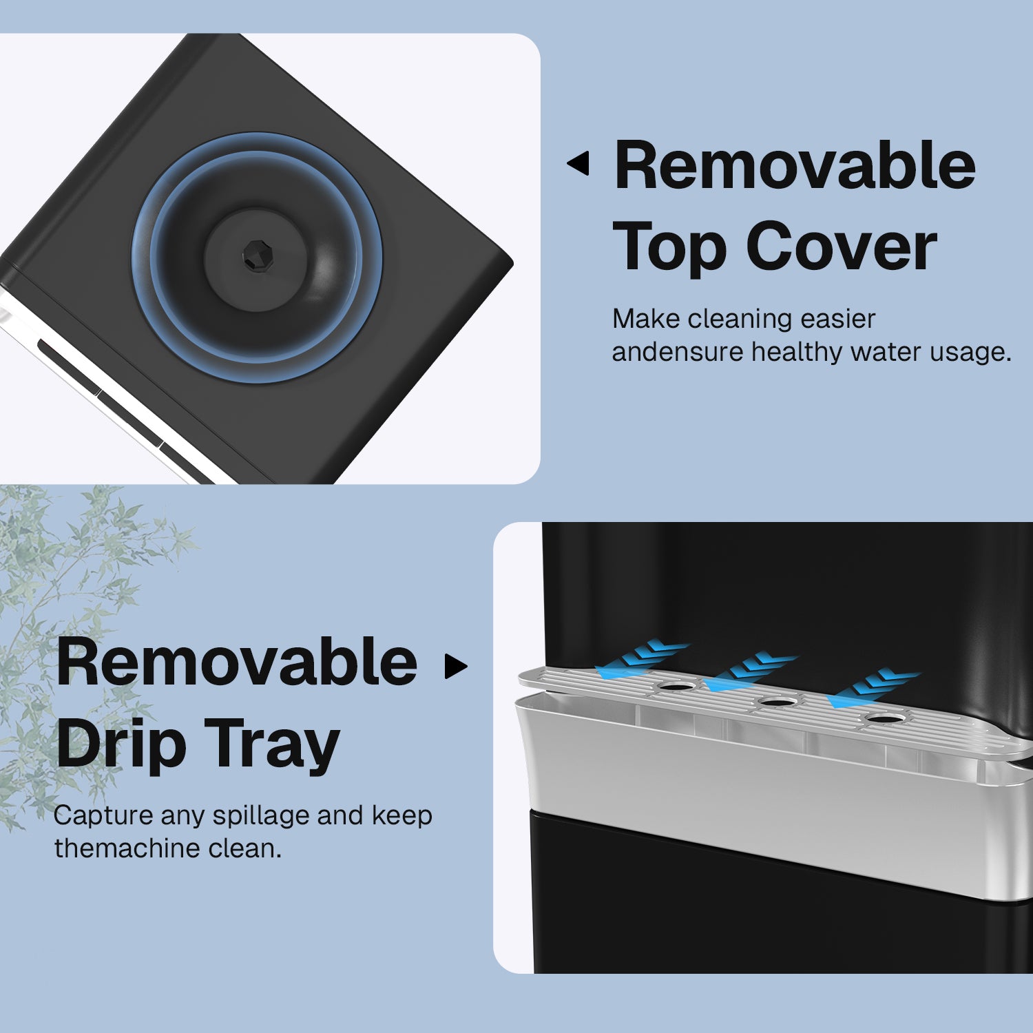 Top Loading Water Cooler Dispenser, 3 Temperature Settings-Hot, Cold & Normal Water, Child Safety Lock, Holds 3 or 5 Gallon Bottles Bn-link