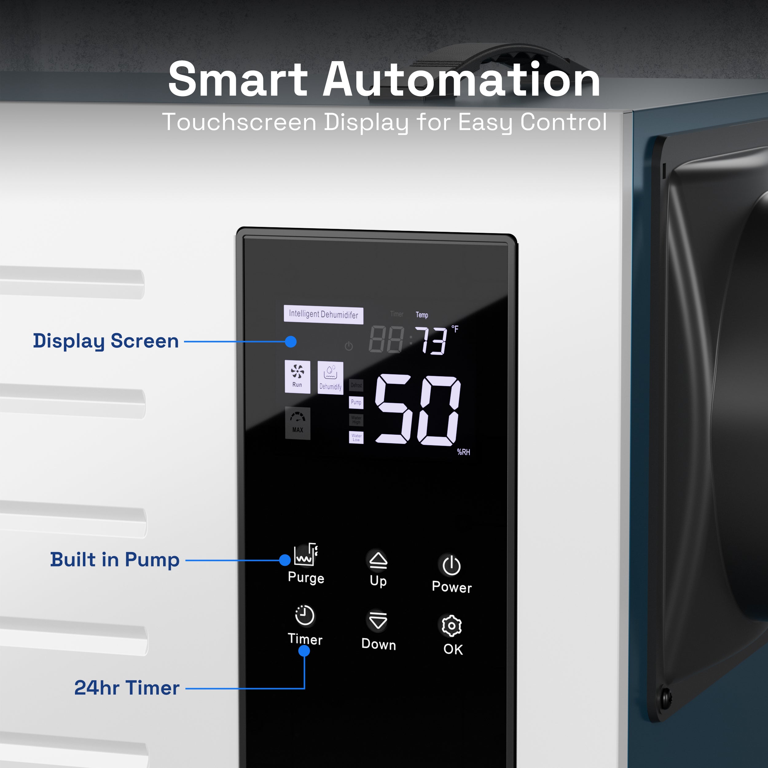 125 Pints Commercial Dehumidifier with Pump and Drain Hose, Industrial Dehumidifier for Basement and Crawl Space up to 5900 Sq. Ft, Large Capacity, Built-in 24-Hour Timer HBN