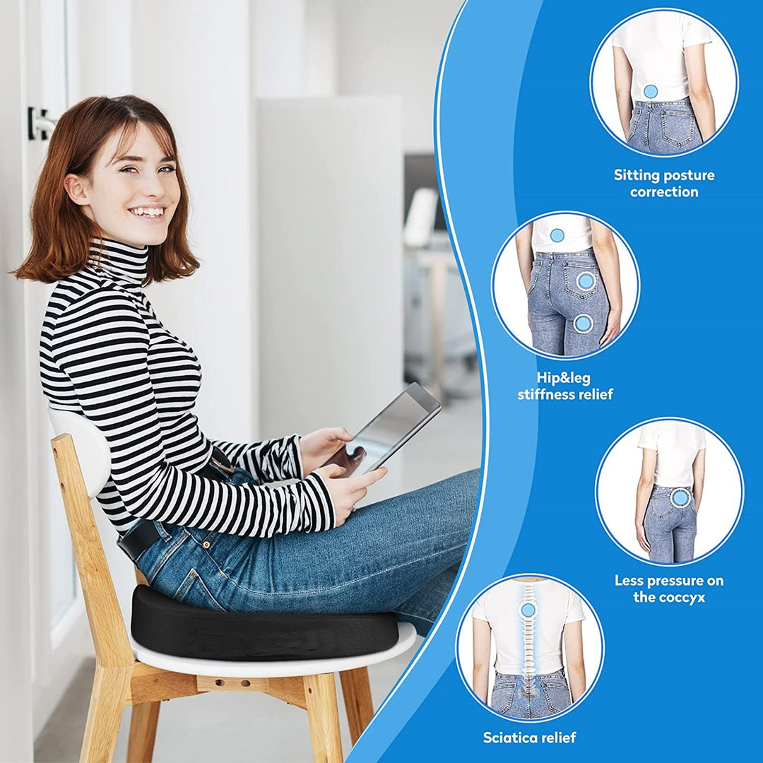 Newsty Pressure Relief Seat Cushion for Long Sitting Hours on Office, Home  Chair, Car Memory Foam Office Chair Cushion for Back, Coccyx, Tailbone Pain