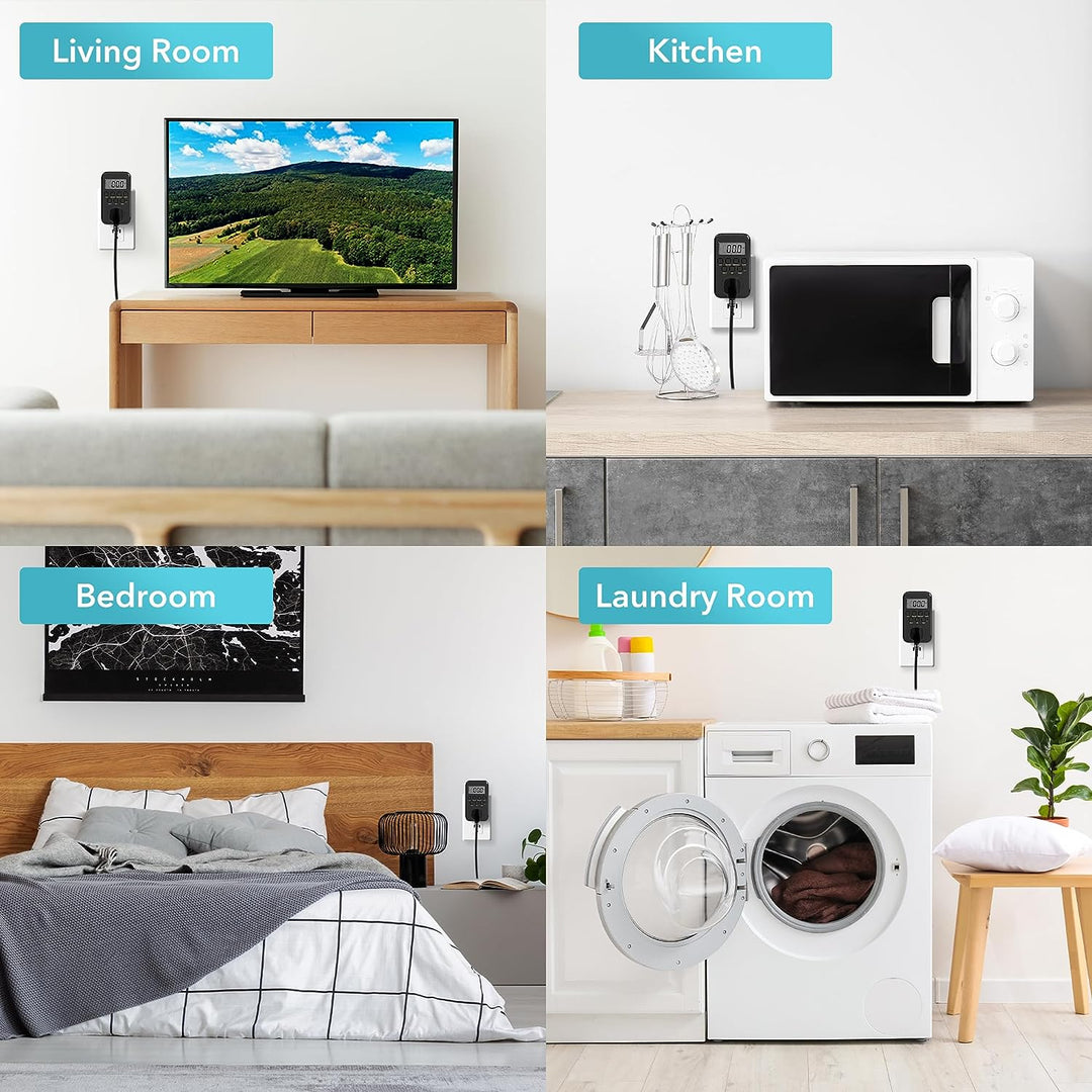 Digital Energy Meter Voltage Amps Electricity Usage Monitor Wall Socket LCD Display Bn-link - BN-LINK