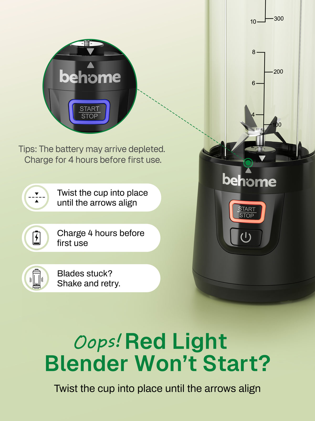 Portable Blender Smoothies and Shakes, Personal Juicer 14 OZ BPA Free Portable Cups, USB-C Rechargeable, Dishwasher Safe Parts - Mini Small Blenders Cup Fits Home, Office, Gym, Travel