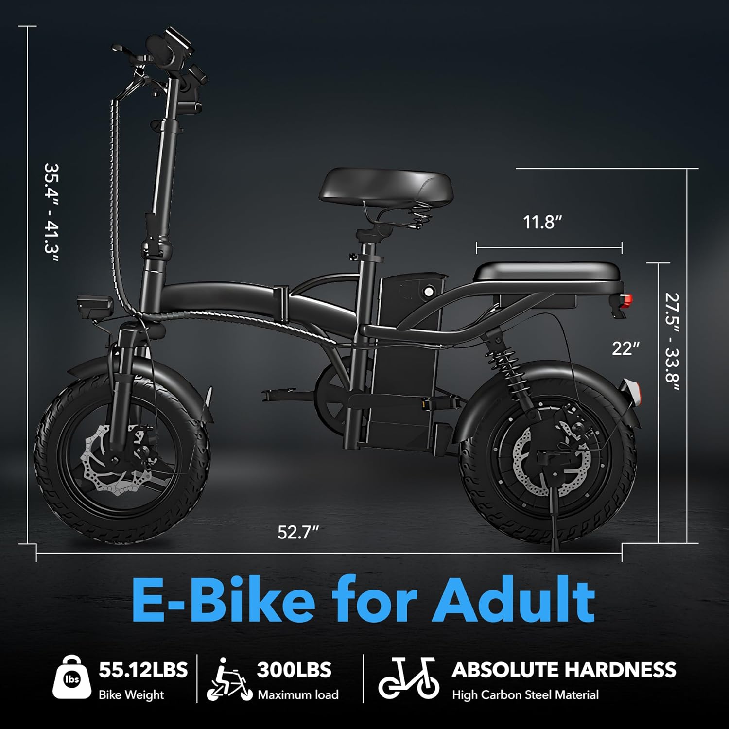 HBN Electric Bike for Adults, 48V 20AH Lithium Removable Battery E Bik