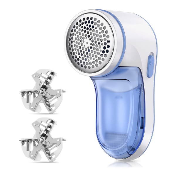 USB Rechargeable Fabric Shaver and Lint Remover with 2 Replaceable Stainless Steel Blades Bn-link