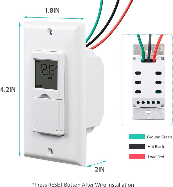 7 Day Programmable Astronomical InWall Timer Switch No Neutral Wire R BNLINK