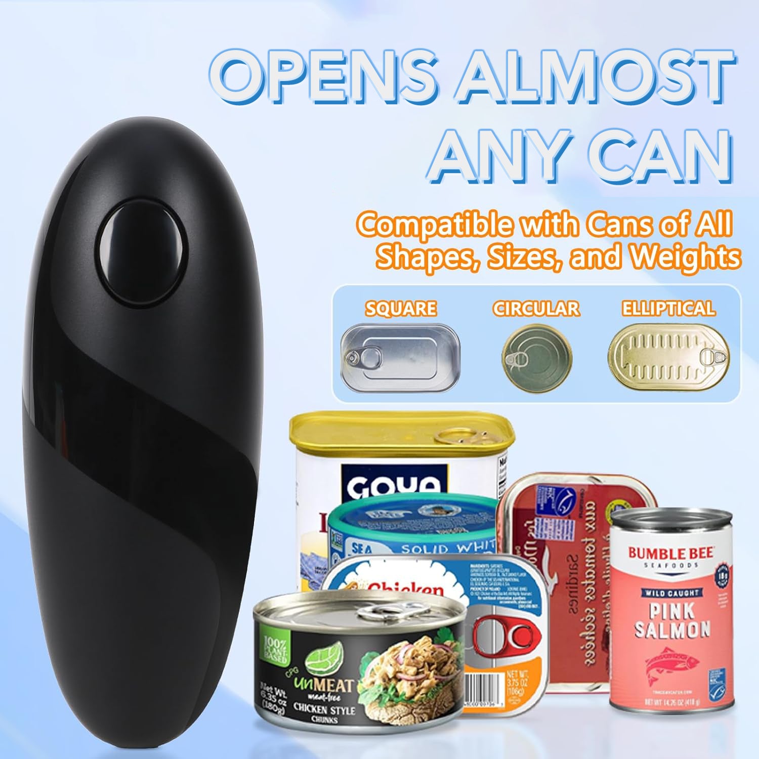 Electric Can Opener, One Touch Automatic Kitchen Can Opener for Seniors with Arthritis, Hands Free & Smooth Edge, Battery Operated, for Any Size Can Bn-link