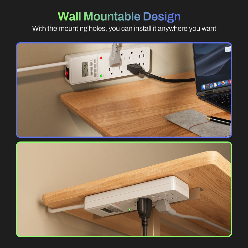 8 Outlet Strip Surge Protector with 7-Day Digital Timer BN-LINK