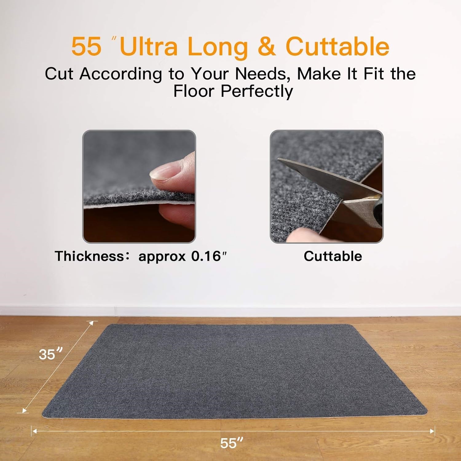 55"x35" Chair Mat Multi-Purpose Low-Pile Hardwood Floor Protector Bn-link - BN-LINK