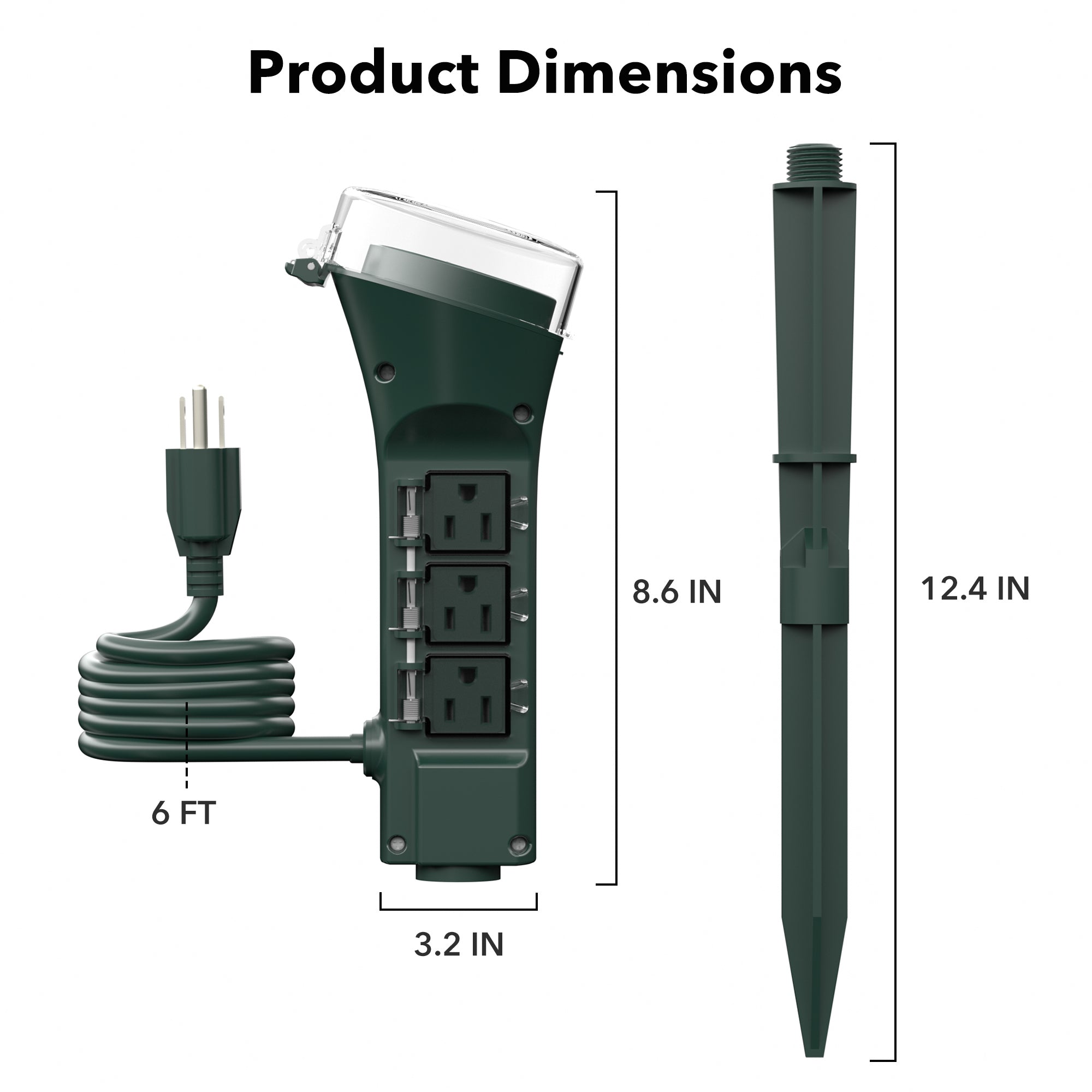 Outdoor Multi Socket Timer Yard Stake with Photocell Countdown Timer and Remote Control BN-LINK - BN-LINK