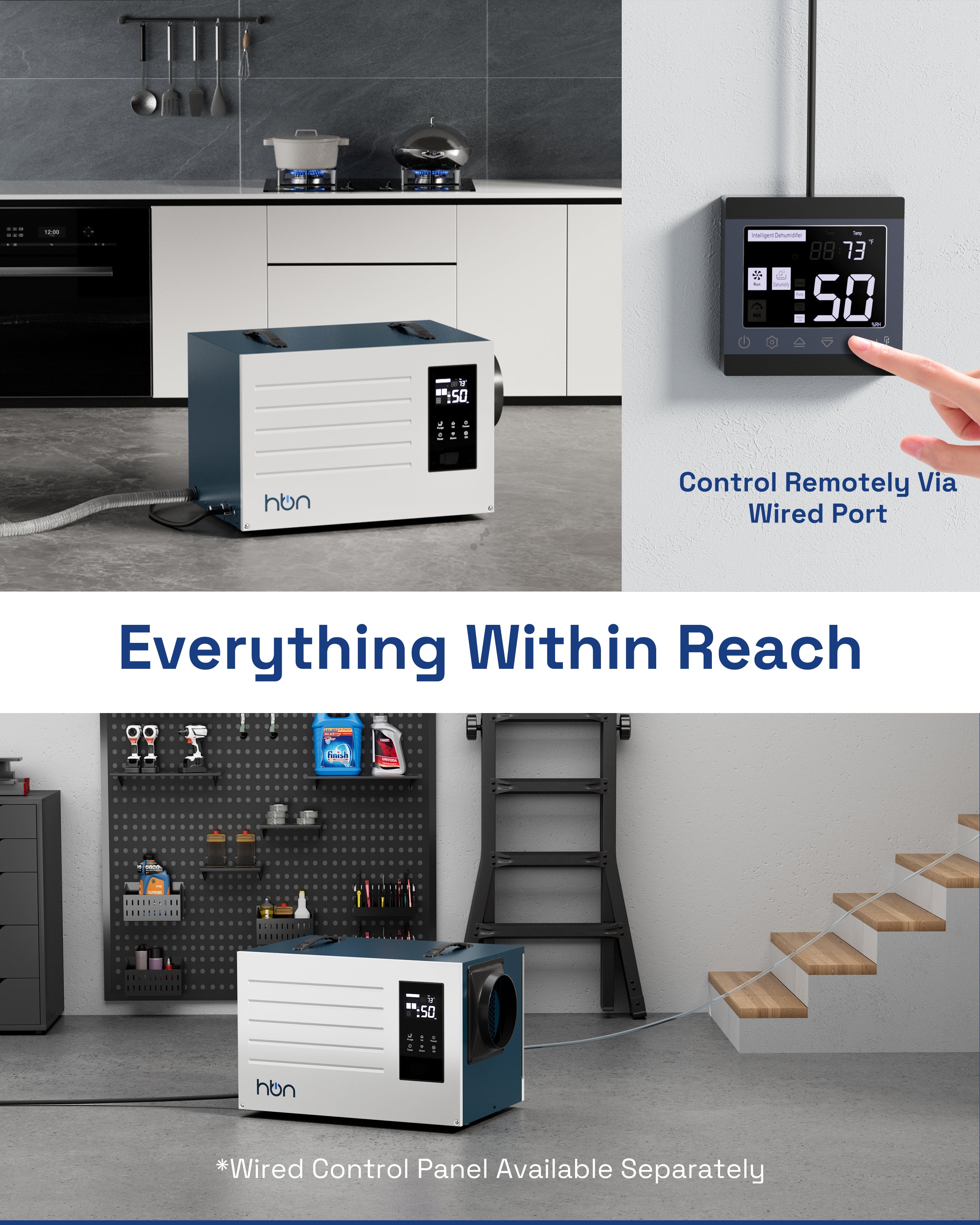 Uimoso 125 PPD Commercial Dehumidifier - Ideal For Crawl Spaces, Basements & Garages