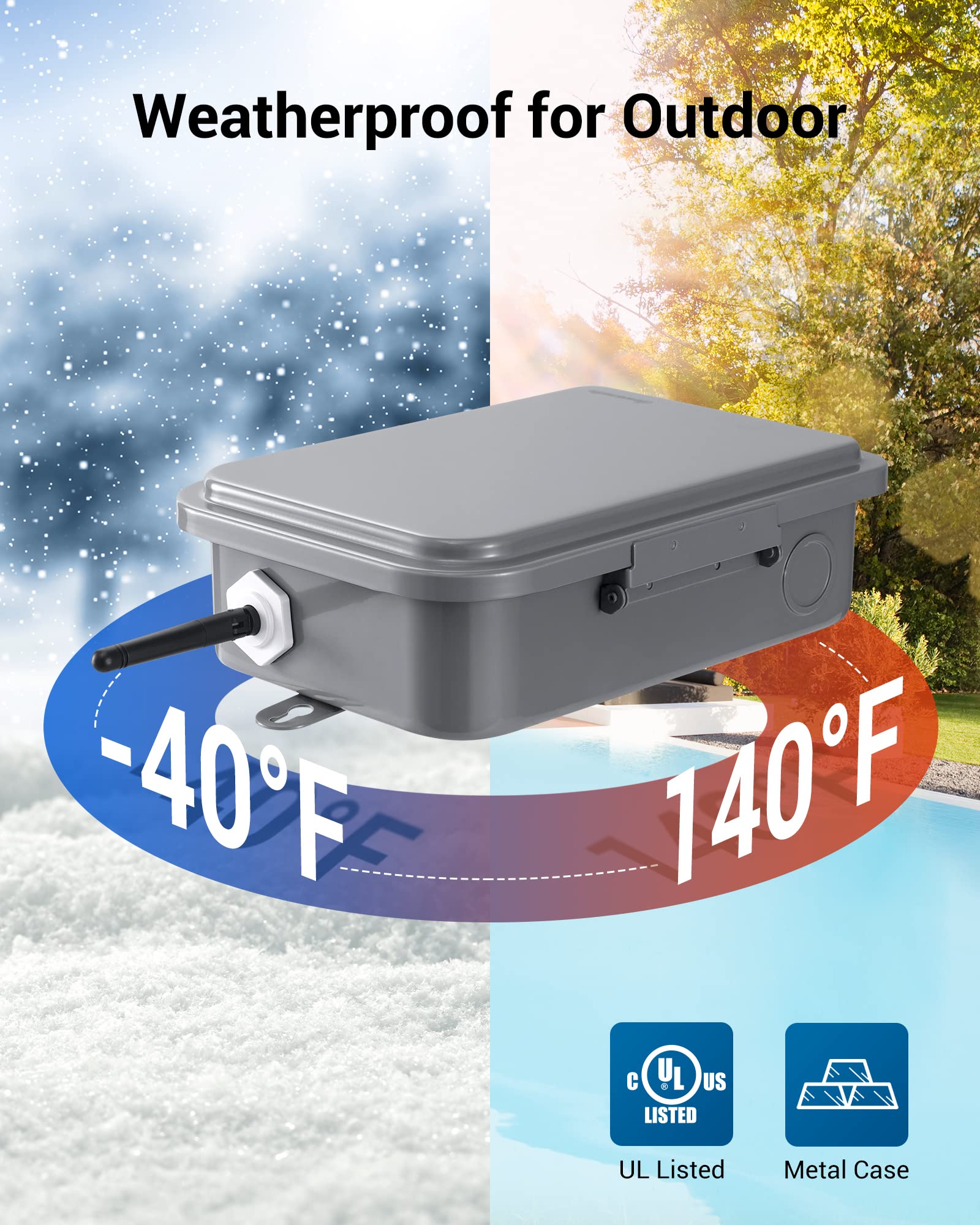 Pool Pump Timer Outdoor Digital Timer Box Heavy Duty 7-Day Programmable Bn-link - BN-LINK