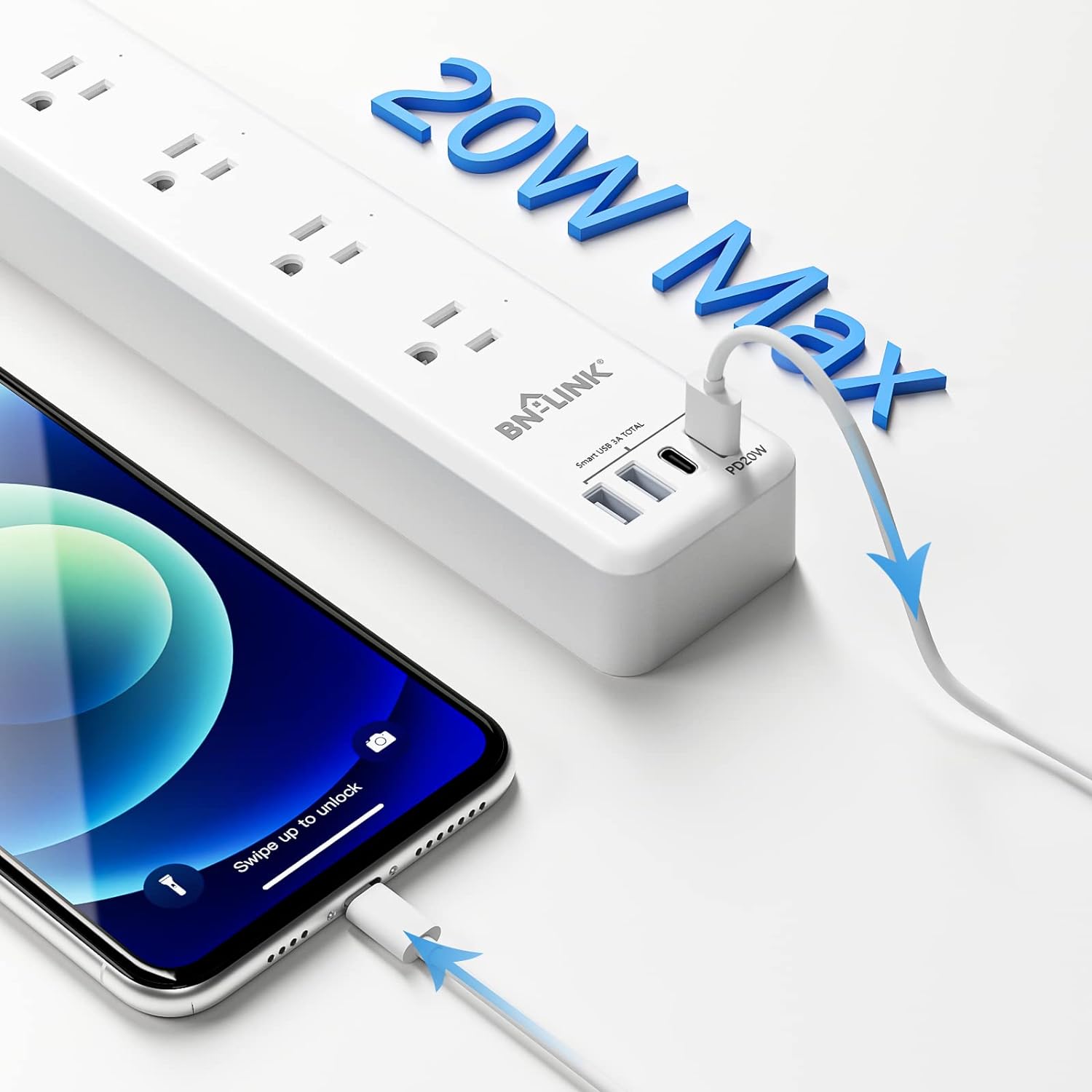 Smart Wifi Power Strip Compatible with Alexa Google Home Surge Protector BN-LINK - BN-LINK