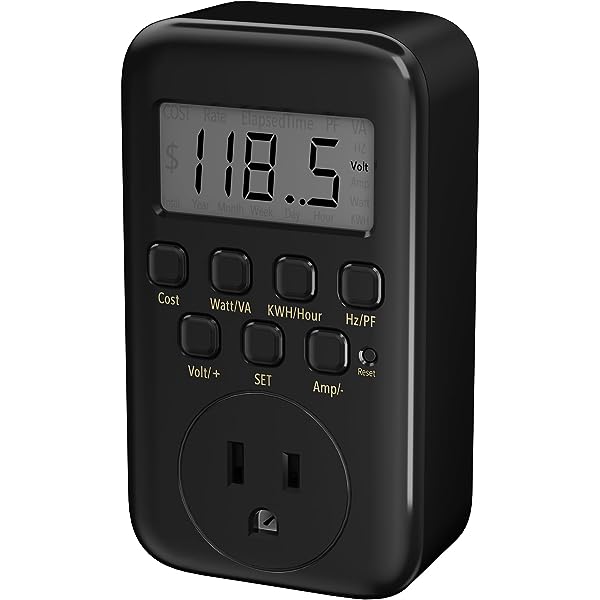 Digital Energy Meter Voltage Amps Electricity Usage Monitor Wall Socket LCD Display Bn-link - BN-LINK