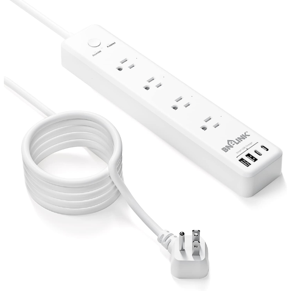 Surge Protector Power Strip with 4AC Outlets 4 USB Ports Heavy Duty BN-LINK