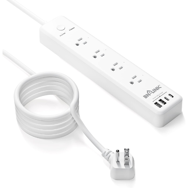 Surge Protector Power Strip with 4AC Outlets 4 USB Ports Heavy Duty BN-LINK - BN-LINK