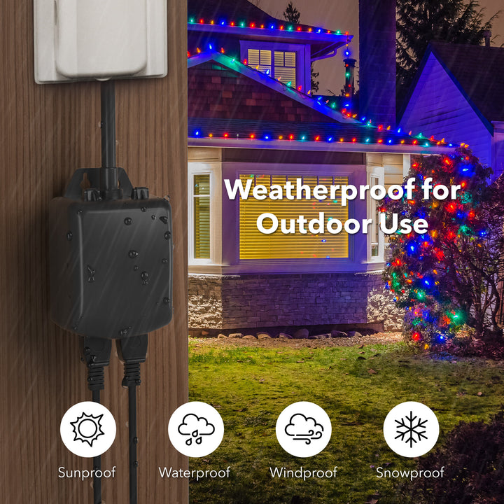 Outdoor Mechanical 24 Hour Programmable Dual Outlet Timer BN-LINK - BN-LINK