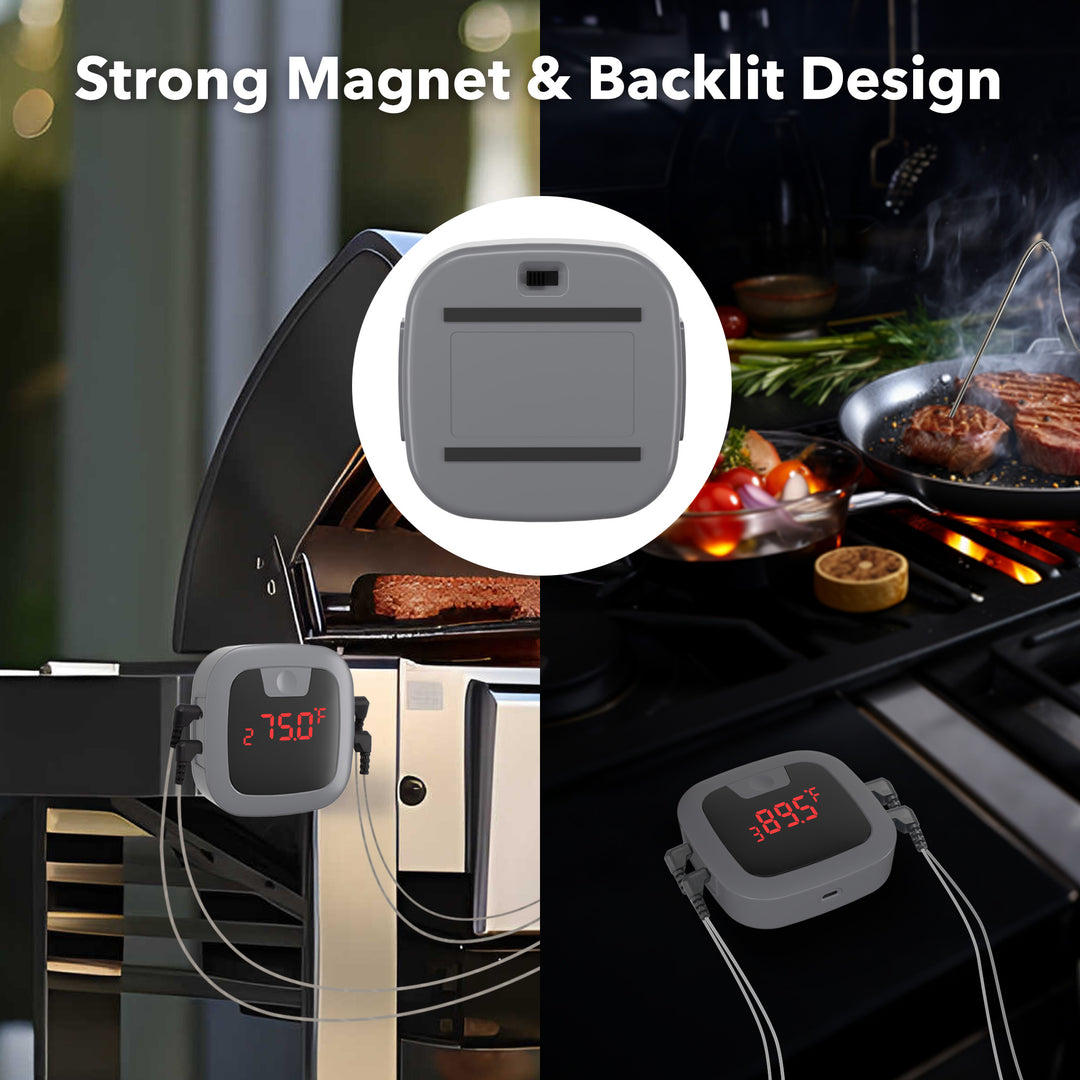 Bluetooth Meat Grill Thermometer with 4 Probes with Alarm & Timer HBN - BN-LINK