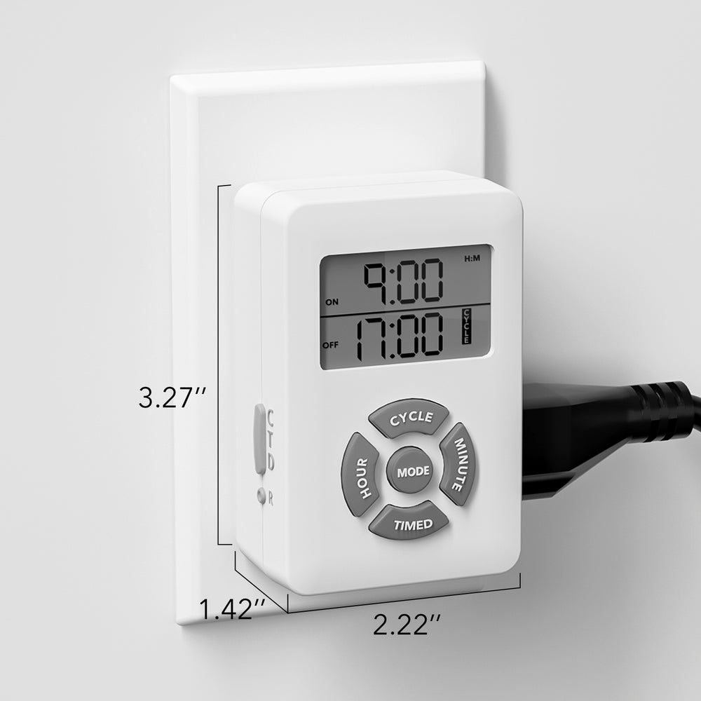 Digital Timer, Repeat Cycle Intermittent Timer Plug 24 Hour Programmab